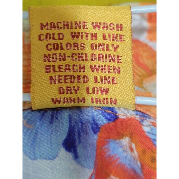 R. Lewis Orange Blue Contemporary Fit Size Large 100% Cotton Square Button Up - Picture 10 of 11